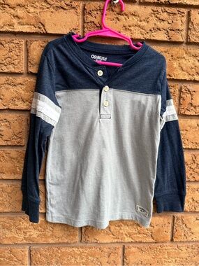 10/$25 • OshKosh B'gosh Long Sleeve Henley Shirt - Navy & Light Gray